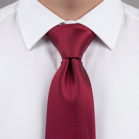 Charvet Place Vendome Necktie Mens Red Silk Micro Dot Woven Luxury